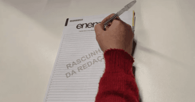 Folha de rascunho da redação do Enem. — Foto: g1